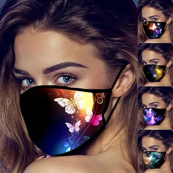 

5PCS Adult Protection Face Mask Women Butterfly Print masks washable Mouth Cover Face Shield mascarillas reutilizables Facemask