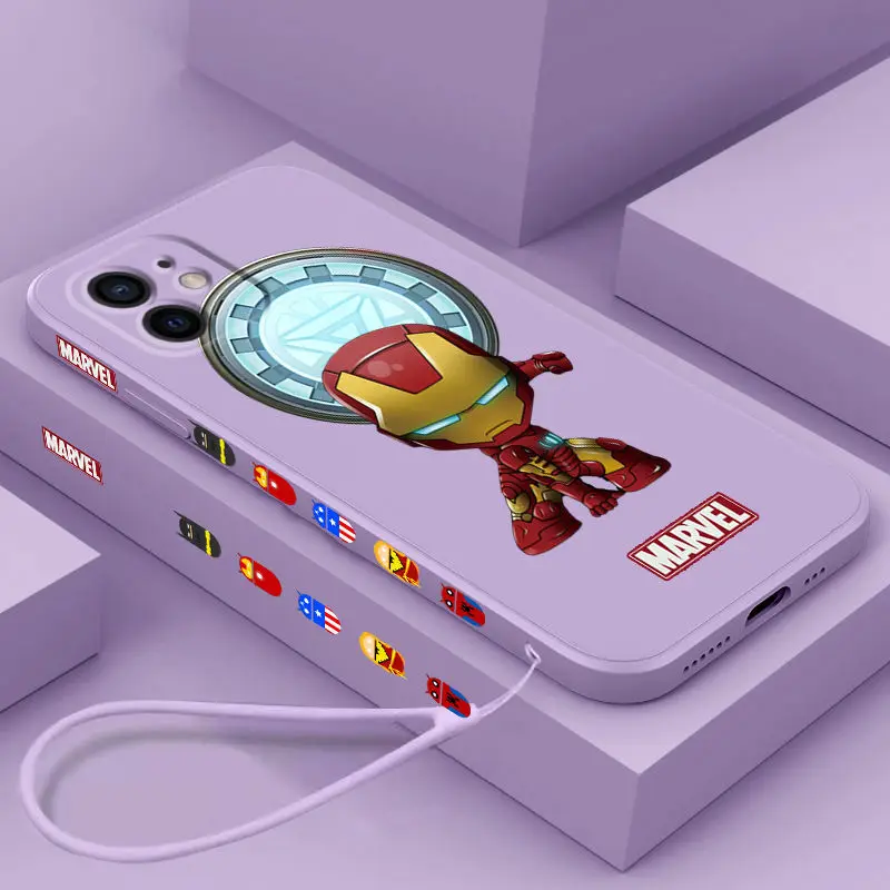 Popularity Marvel phone case for iphone 11 12 13 pro max case Shockproof iphone 7 case 6 8 plus x xs xr Unilateral design cover