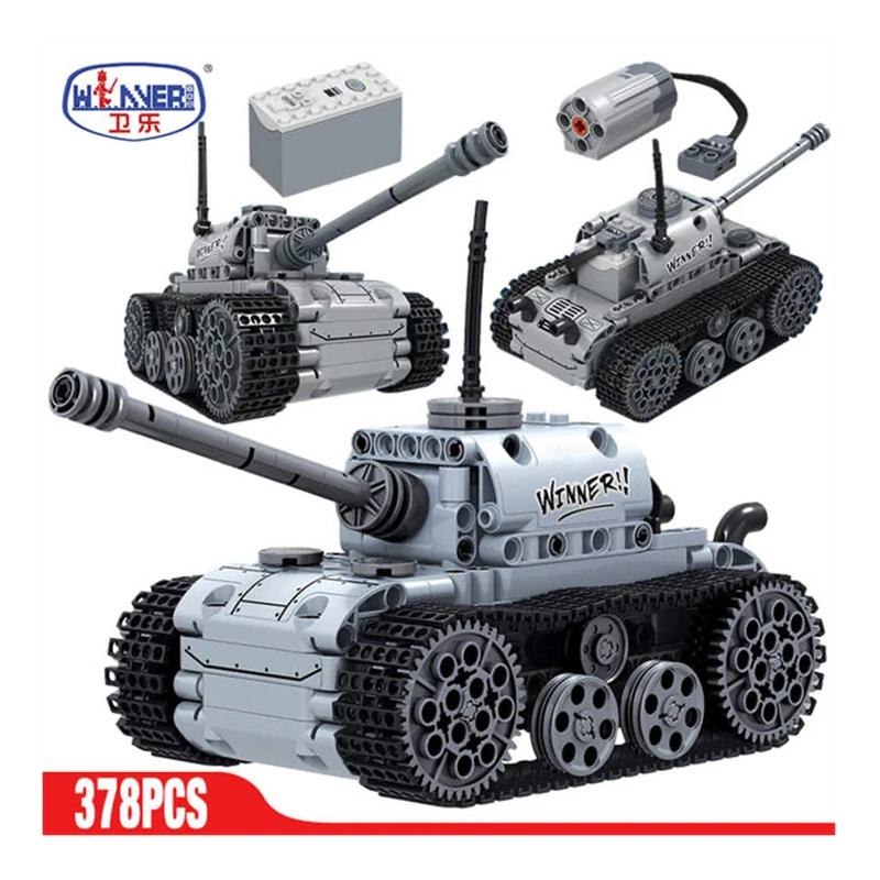 IN STOCK H&ampHXY KAIZHI 7117 378Pcs Military Series Tank Model with motor Building Kits Blocks Bricks Toy Gift KY10001 KY10000 | Игрушки и