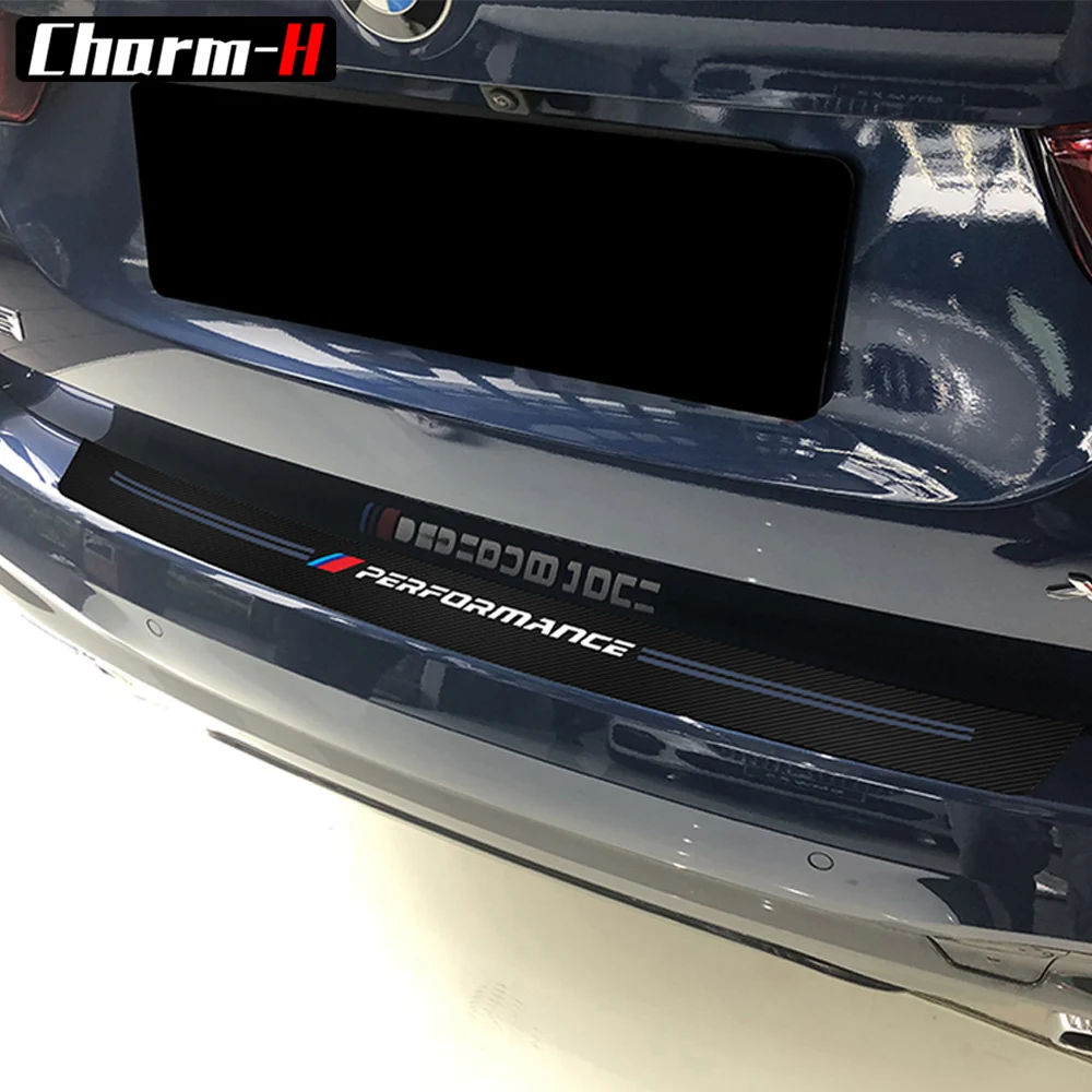 5D Carbon fiber power performance M car rear bumper Trunk Trim sticker for bmw E34 E36 E60 E90 E46 E39 E70 F10 F20 F30 X5 X6 X1