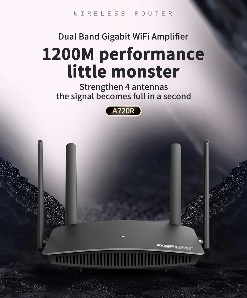 TOTOLINK A720R Dual Band Router With 4*6dBi Antennas WiFi Signal Amplifier Supports Four Working Modes