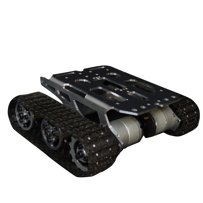 Черный амортизатор металла RC робот танк шасси комплект Мобильная платформа для Arduino Uno R3 малиновый пирог DIY игрушки запчасти