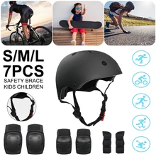 

7Pcs Multi-Sports Helmet Knee Elbow Pads Wrist Guards Cycling Helmet Safety Pads Skateboard Protective Gear For Kids Toddler