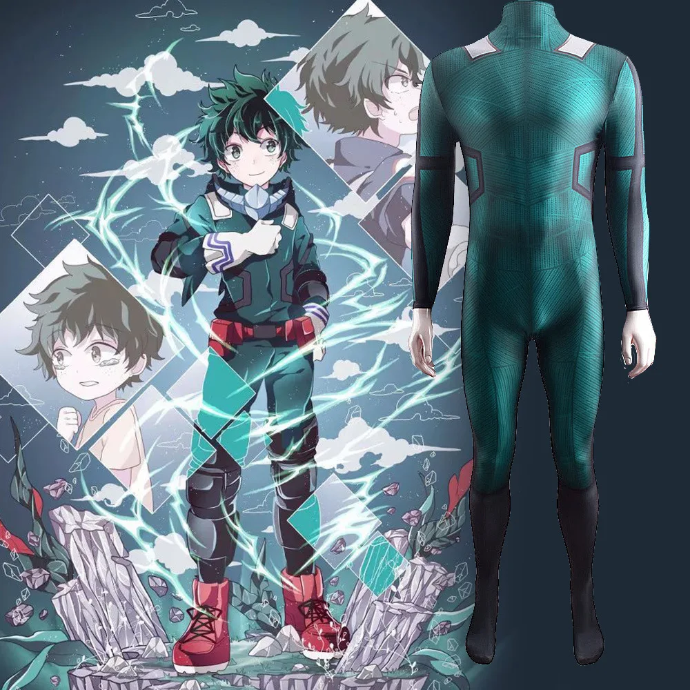 Костюм для косплея Моя геройская Академия Deku Супергерой комбидресс зентай
