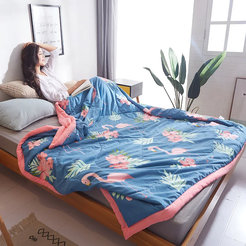 

Washed Cotton Airable Cover Summer Blanket Double Summer Thin Blanket Children Single Person Students Dormitory Spring And Autum