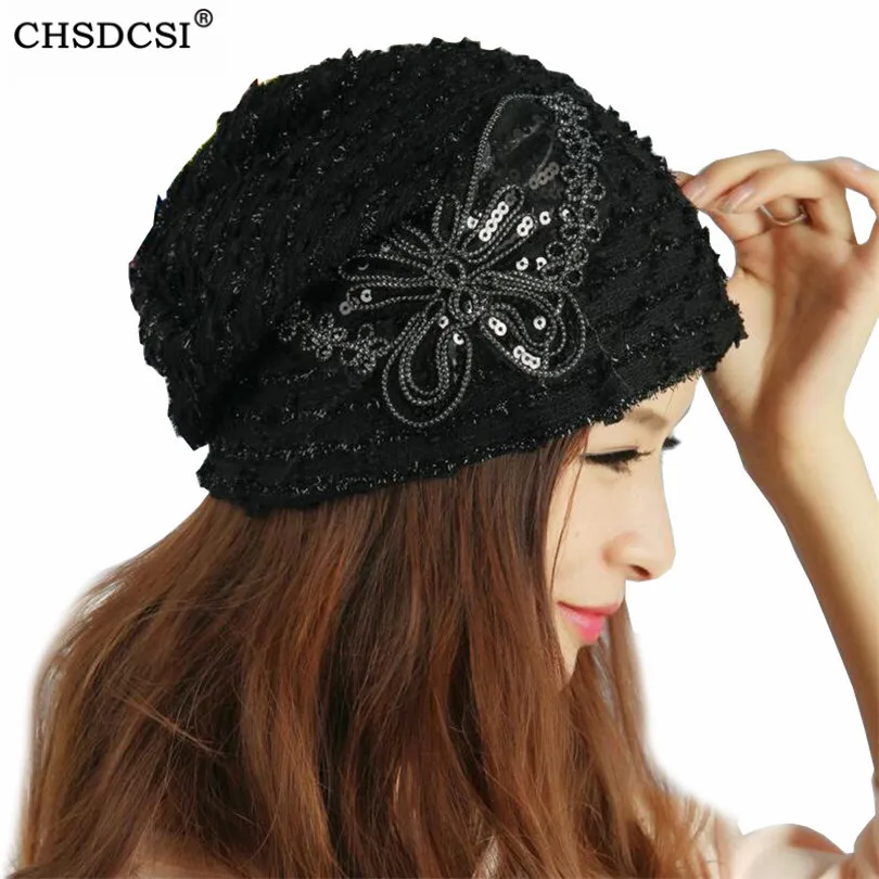 CHSDCSI Skullies шапки для женщин круглый пряжа мусульманский головной убор женские шапочки бабочка женщина узел хаки черная хлопковая кепка вязаная шапка