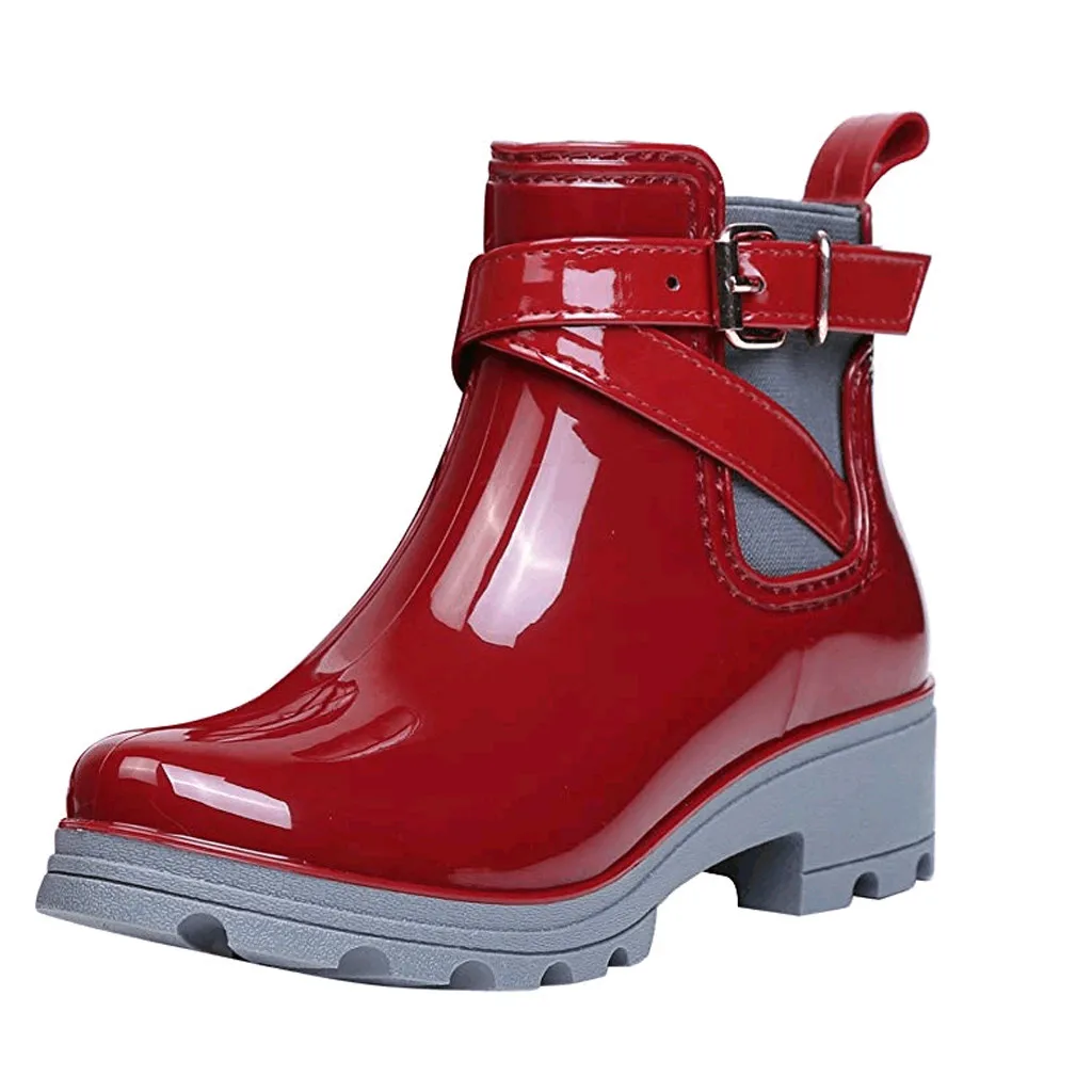 Женская Мода короткие непромокаемые сапоги Non-тапки Эластичная лента водонепроницаемая обувь YL20