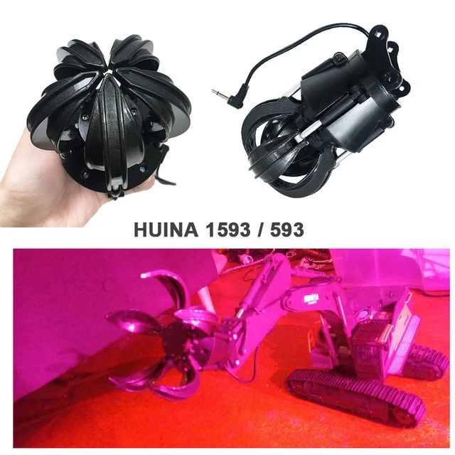 RC Excavator Accessories Full Metal Bucket Drill Scratch Wood Plastic Grabber Cutters Alloy Gun Handle Toys Accessory 6