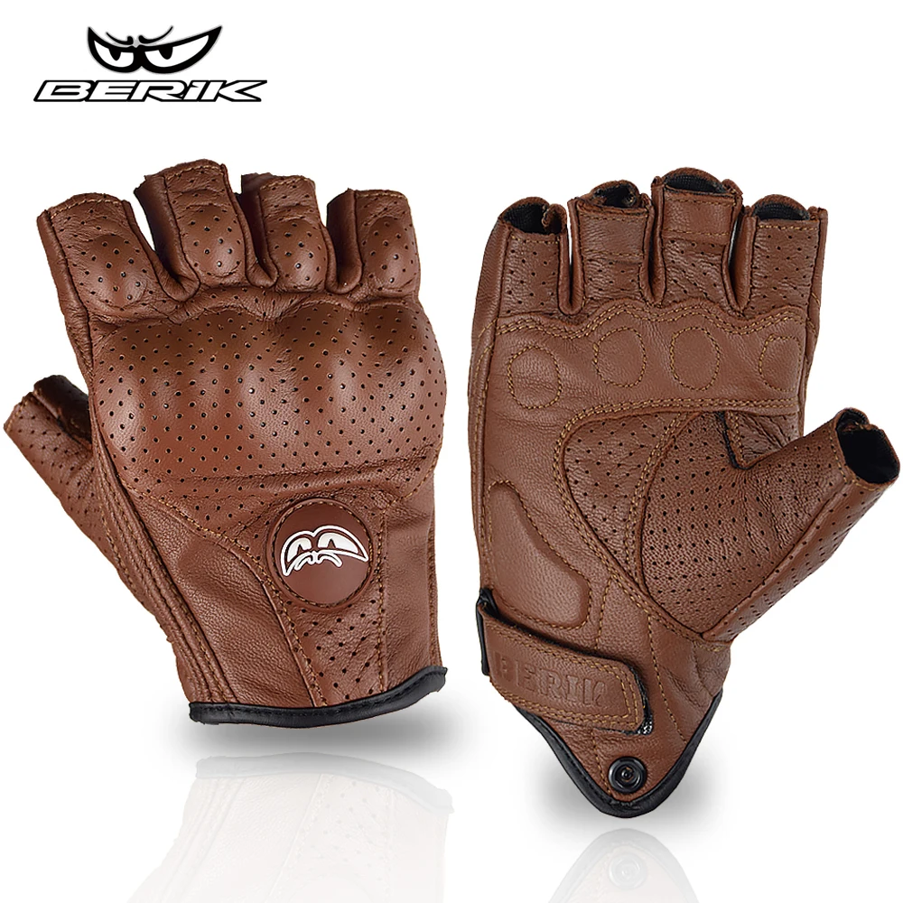 Motorcycle Leather Gloves Mens Motorbike Knuckle Protection Summer Racing Gloves 