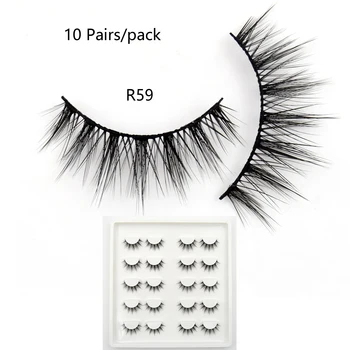 

10 Pairs Faux Mink Lashes Bulk Natural Lashes Dramatic Lashes 3D False Eyelashes Handmade Full Strip Lashes R59 Makeup Eyelashes