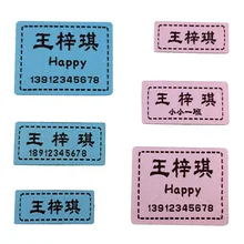 Наклейки для мальчиков и девочек с вышивкой и железом на имя, пользовательские этикетки для одежды, школьная форма, персонализированные хлопковые стирающиеся синие/розовые метки