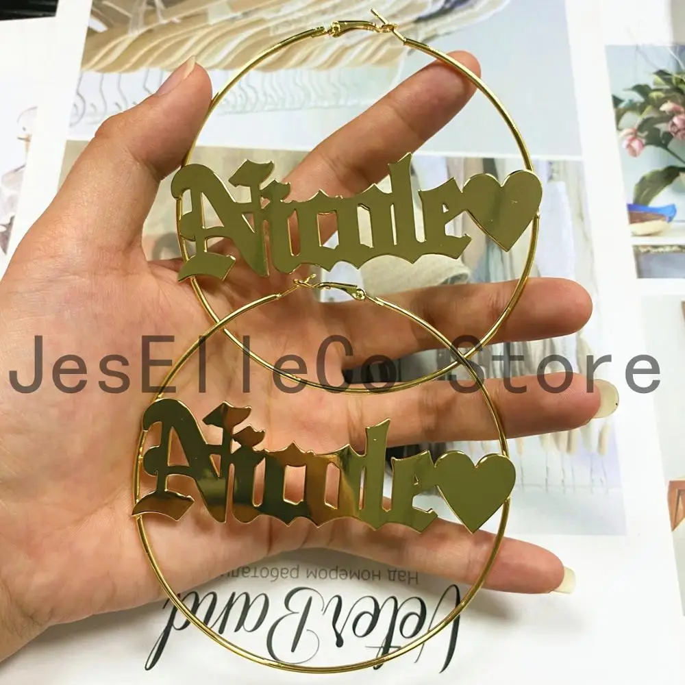 Пользовательское имя серьги персонализировать из нержавеющей стали с буквенным