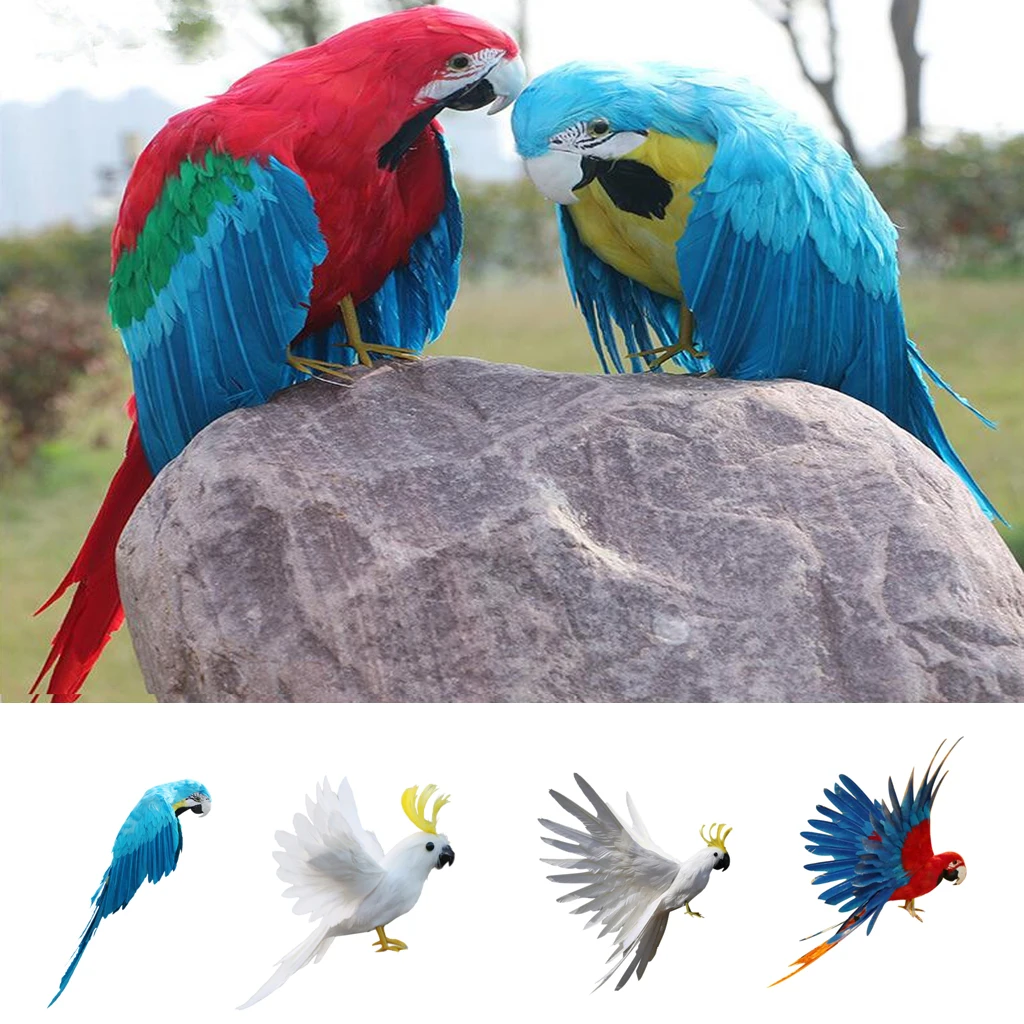 Realistische Fliegende künstliche Vogel-Verzierungen Papagei Home Office Decor 