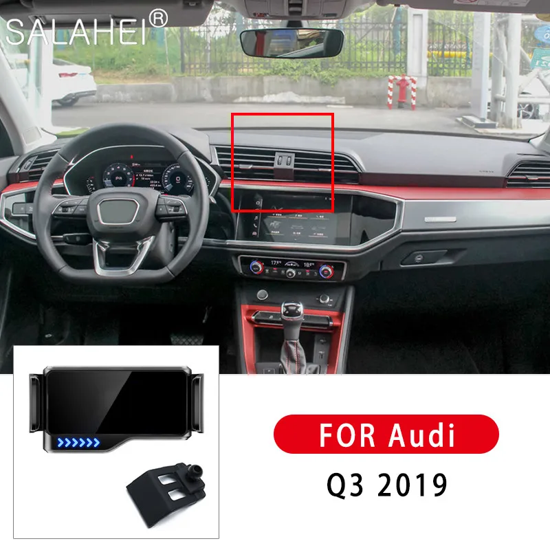 

Popular Electric Car Phone Holder For Audi Q3 2019 2020 Air Vent Mount Bracket GPS Support Auto Induction Mount 360°Rotatable