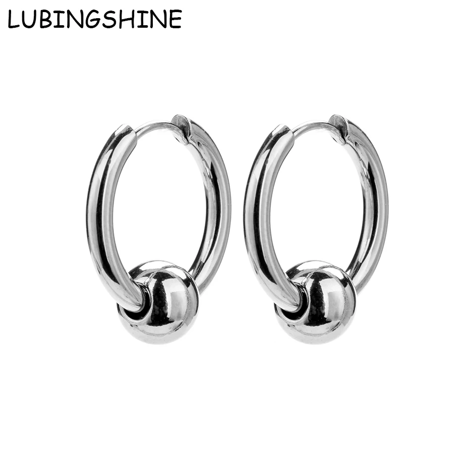 Модные серьги LUBINGSHINE для женщин и мужчин ювелирные изделия простые круглые