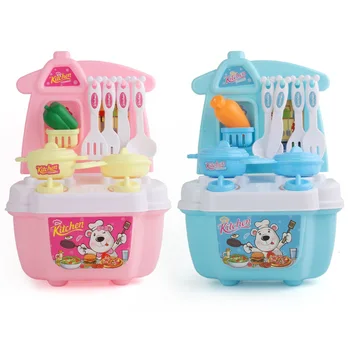 

Mini Kitchen Play House Toys Joy Small Kitchen Kitchenware Storage Box Tableware Taiwan GIRL'S Toy
