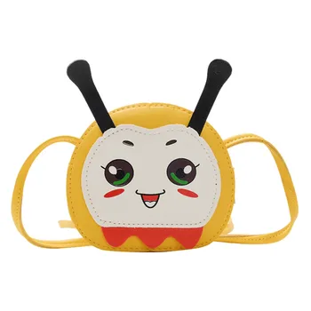 

Children's Cartoon Shoulder Bags Bee Print Cute 3d Zipper Cute Bags Leather Kids Round Bag Boys Girls Kawaii Messenger Bag *10