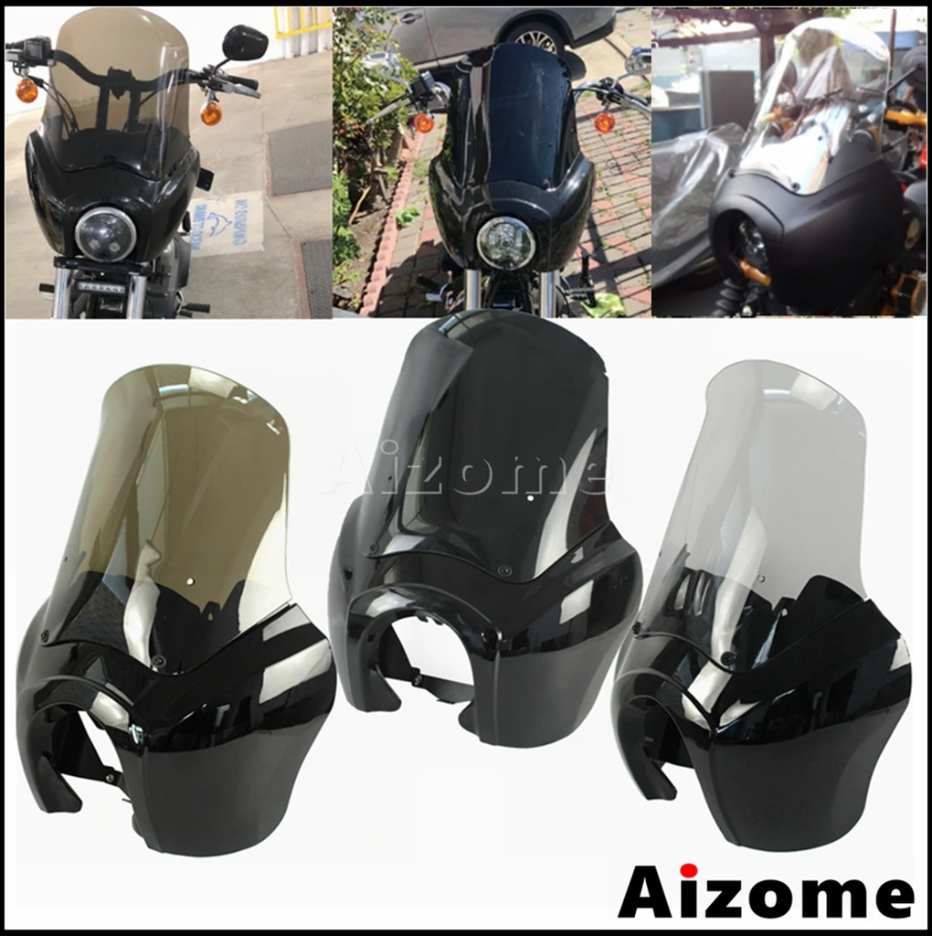 

Передняя фасветильник для мотоцикла с 15 "лобовым стеклом для Harley Dyna Street Bob Glide Cafe Racer 5,75"