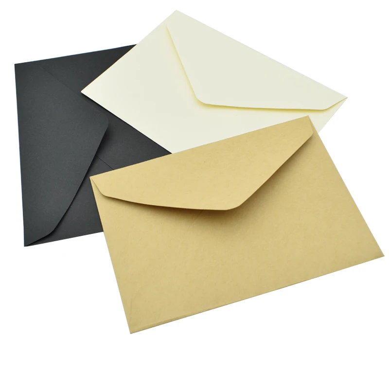 Sobres de Color sólido Kraft, sobres para tarjetas de felicitación en blanco y negro, sobres para postales de 16,2x11,4 cm, 10 Uds.