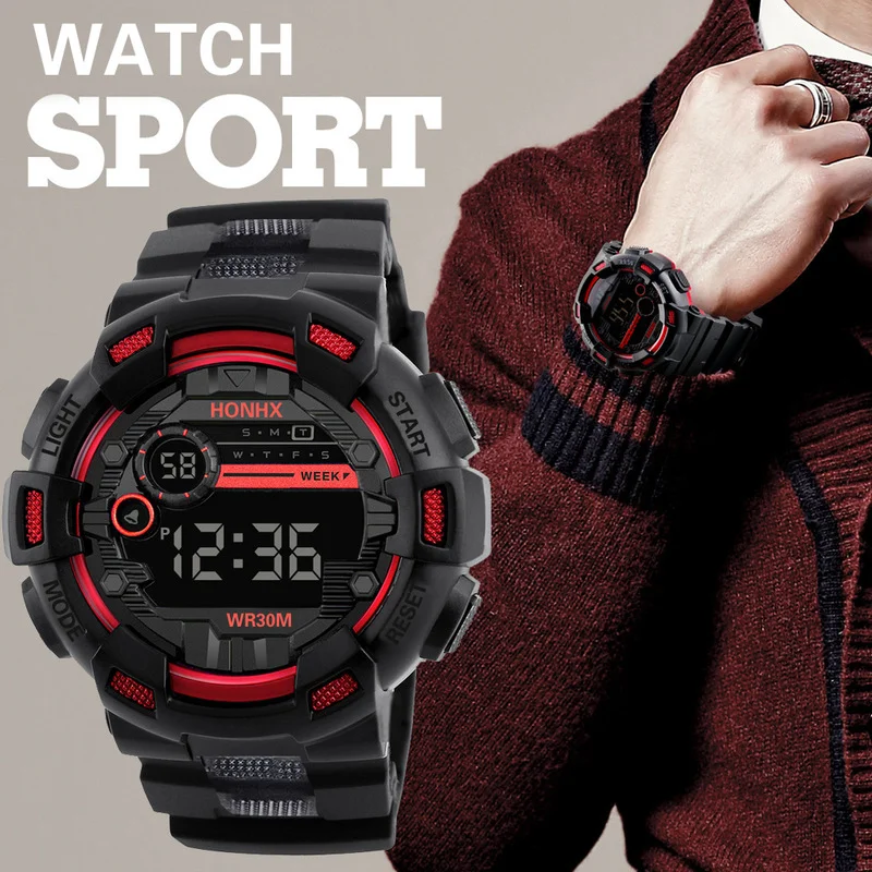 Men's Sports Digital Watches Chronograph Waterproof Stainless Business Wristwatch Male Clock Electronic Military Wrist Watch Men digital watch digital wristwatch waterproof wristwatch