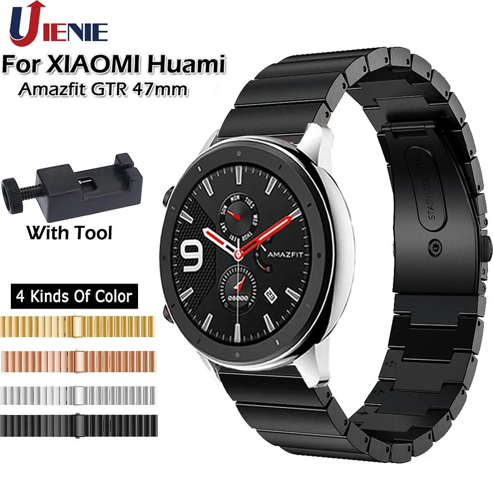 Ремешок для Huami Amazfit GTR 47 мм браслет 22 из нержавеющей стали Xiaomi Pace/Stratos 2 2s