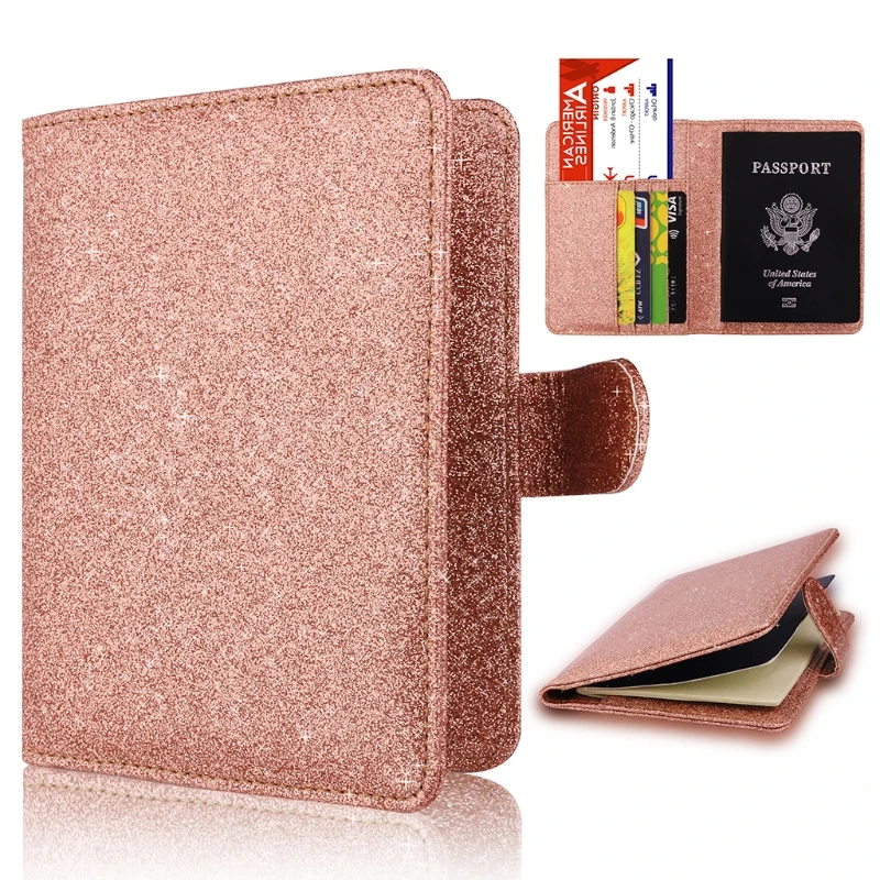 

Stylish Shiny Business Cards,Credit Cards Holder Wallet RFID Blocking Case for Passport Travel Cover Case 2020 New Arrival