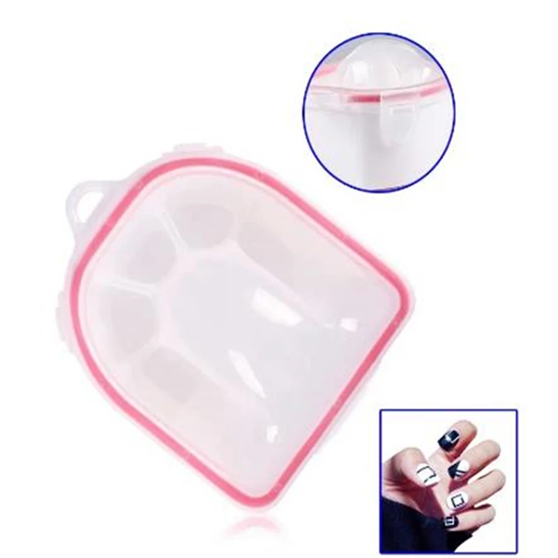 

Plastic Thicken Nail Polish Remover Soaker Bowl Manicure Nail Art Gel Polish Remove Soak Tool Separate Fingers Soak Off Bowl