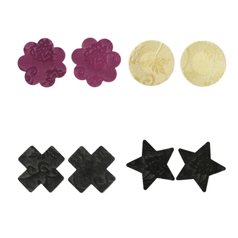 

New 10 Pairs Disposable Adhesive Breast Pasties Diverse-Design Nipple Stickers Cover Invisible Breast Concealer Pad pentagram