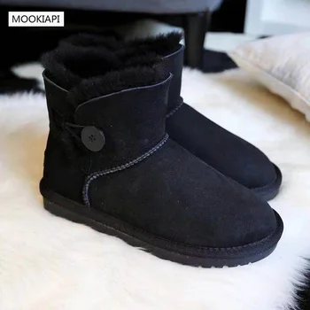 

China's top quality women's shoes in 2019, real sheepskin, natural wool, free delivery, buckled women's boots, six colors