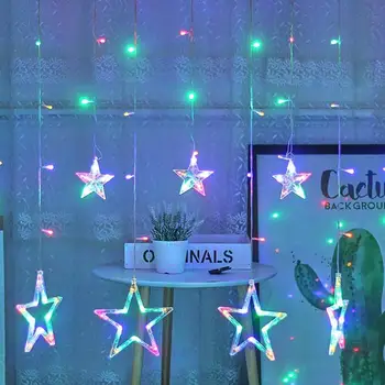 

Creative Curtain Lamp Star String 220V 138LED EU Plug High-quality Durable Multi-function Wedding Home Party KTV Night Light