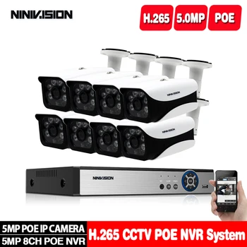 

4CH 8CH 5MP Wireless POE NVR KIts Security Camera System Outdoor CCTV Video Surveillance Video Recorder Kit IR-CUT Face Motion