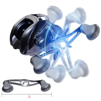 

HiMISS Fishing Wheel Whole-new 18-axis Metal Low-Profile Reel for Fishing High Speed Ratio 8.1:1 8kg Fishing Weight