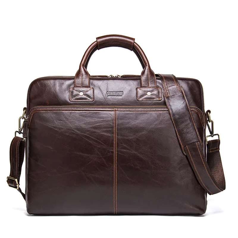 Модный простой деловой мужской портфель известного бренда в горошек, кожаная сумка для ноутбука, повседневная мужская сумка, сумки на плечо