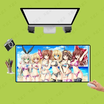 

XGZ Anime Girl Durability Rubber Mouse Pad Locking Edge Keyboard Pad Computer Gamer Playing Pad Table mat Size Optional