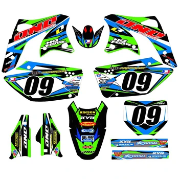 

New Full Graphics Decals Stickers Custom Number Name 3M Matte Stickers Waterproof For Kawasaki KXF250 2006 2007 2008