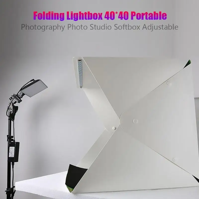 2 светодиодный складной светильник 40*40, портативный софтбокс для фотостудии, светильник для цифровой зеркальной фотокамеры