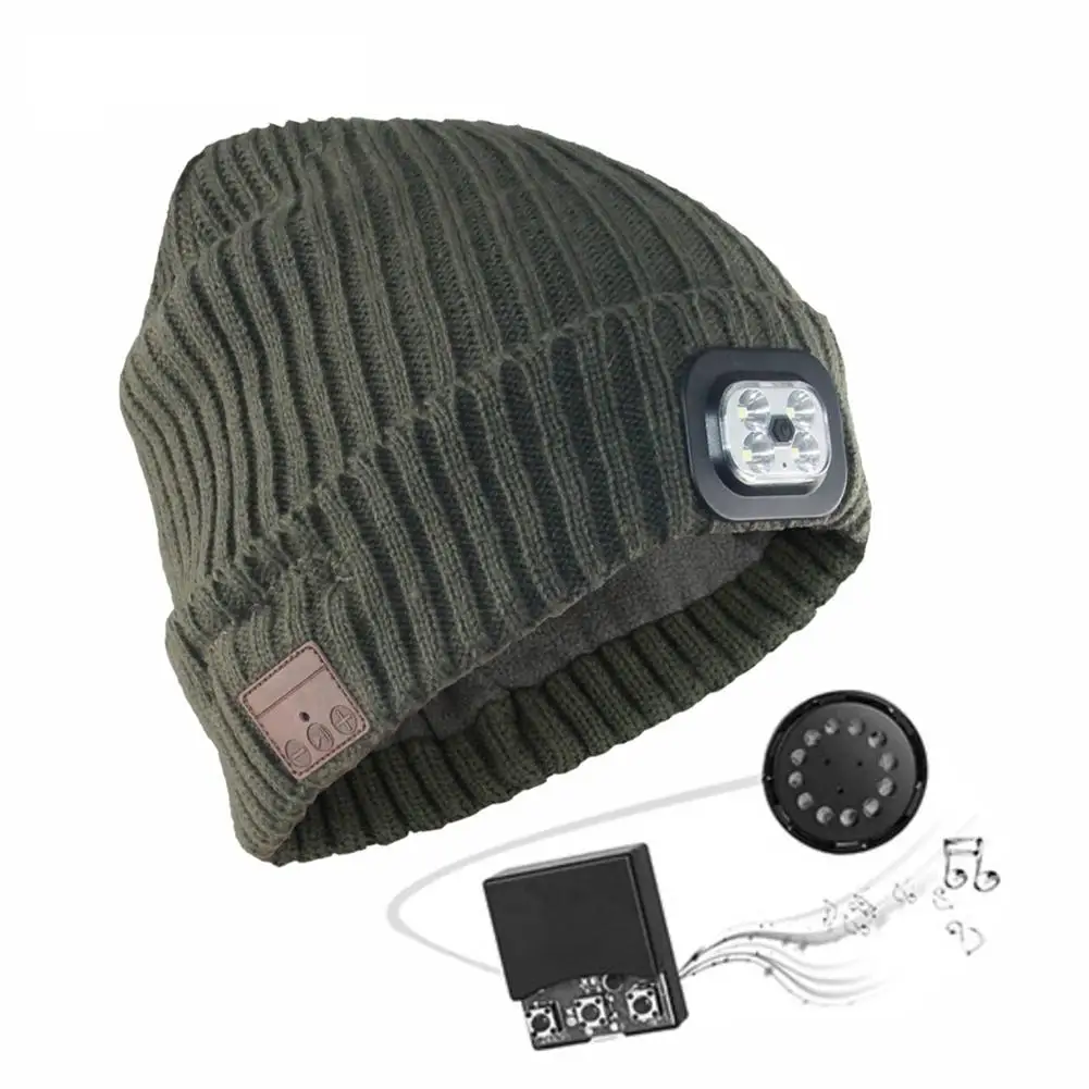 

Bluetooth Hat Wireless Bluetooth Beanie Music Knitted Hat Smart Cap Headset Headphone Speaker for Outdoor Sports Walking