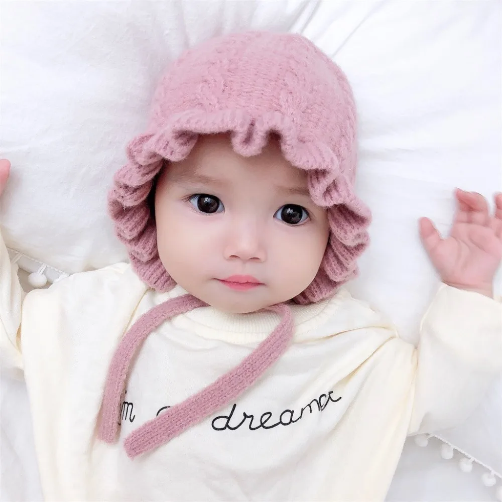 Recien Nacido beb/é Punto Sombrero Dibujos Animados Lindo Sombrero de Lana ni/ños ni/ñas Gorro de Bola de Pelo oto/ño e Invierno Casual Sombrero c/álido