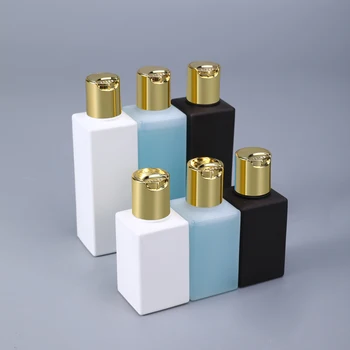 

Empty Square Bottle with Gold Press Cap for Cosmetic Liquid Essential Oil Travel Storage Container Food Grade 10PCS/lot