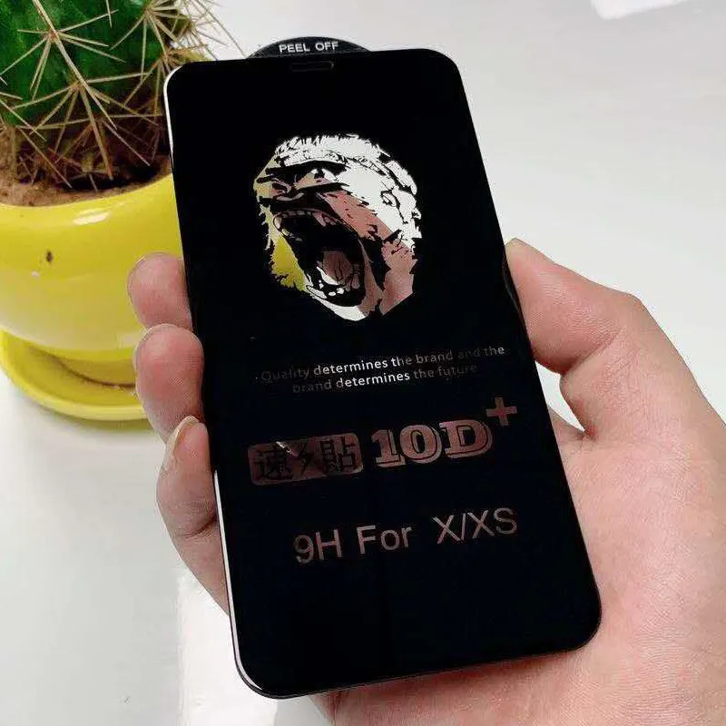US $2.020.00 2000pcs Gorilla 10D Plus Full Glue Cover Protective Glass For Iphone 11 Pro Max X XS XR Tempered Glass Screen Protector Film