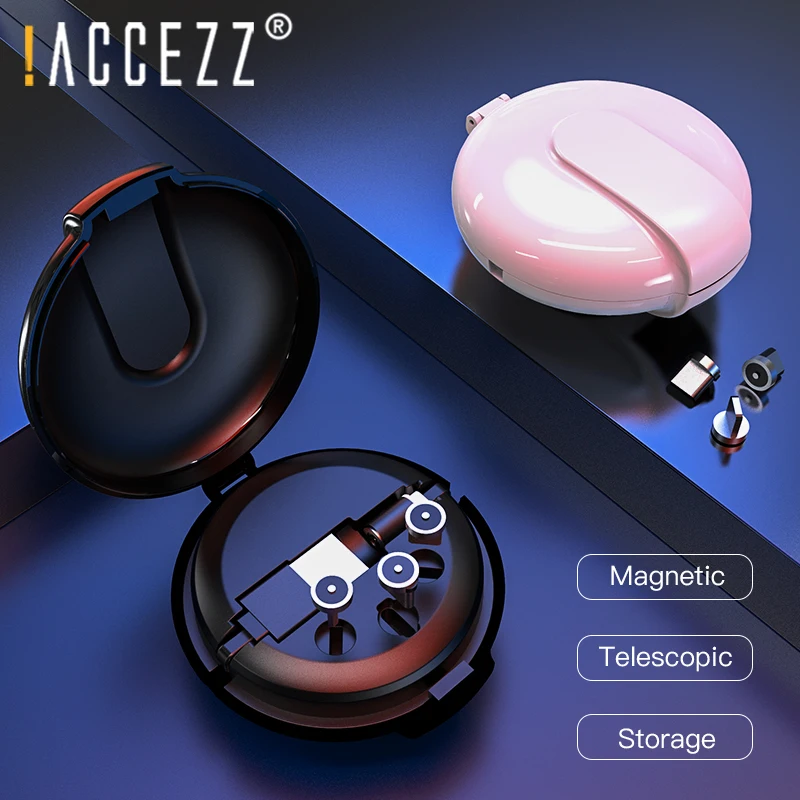 !ACCEZZ 3 в 1 Магнитный Выдвижной USB для Iphone 11 Pro X 7 8 6 Max Samsung S9 Type C Micro кабель портативный