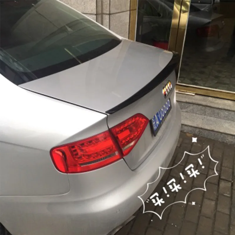Задний спойлер для багажника A4 B8 подходящий Audi 2009 2012 неокрашенный АБС пластик|boot