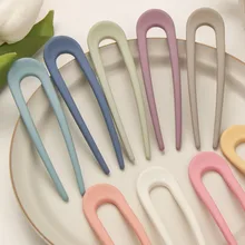 

New Candy Color Hair Sticks for Women Shell Hair Clip Hair Pins U Shape Girls Hairpins Hair Bun Maker Wedding Hair Accessories