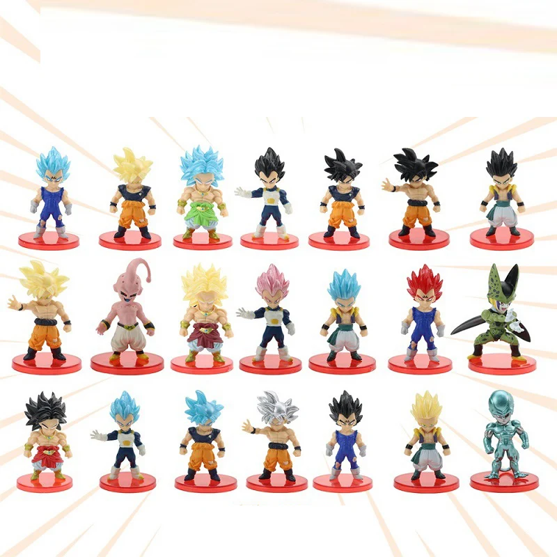Dragon Ball Z Super Saiyan Goku Vegeta Trunks Majin Buu Cell Son Goku Mini PVC Action Figure Toy Model Doll Kids Gifts action figure cartoon toys
