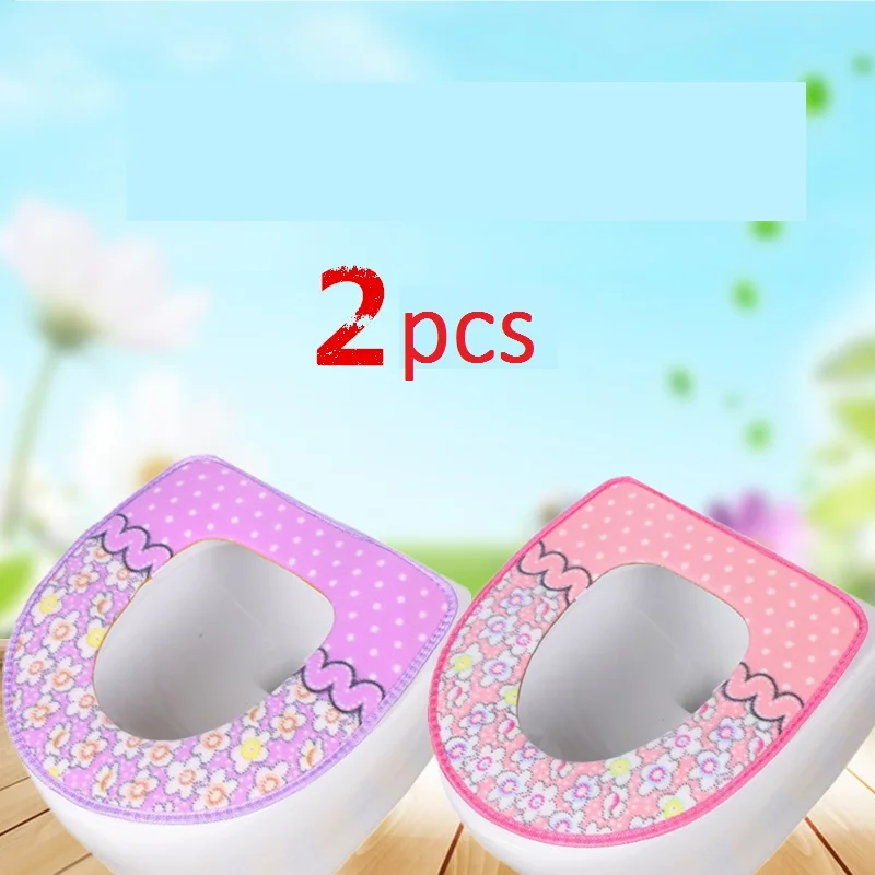 B purple pink 2pcs Радужные полосатые Чехлы для сиденья унитаза на молнии для туалета зимние теплые подушки Универсальный Размер удобный коврик для унитаза - Цвет: B purple pink 2pcs