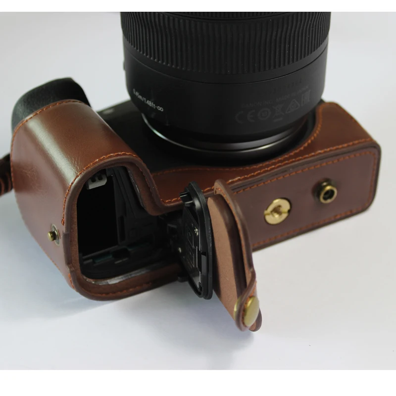 Роскошная версия из искусственной кожи чехол для камеры Canon EOS RP EOSRP 24-105 мм объектив батарея Открытый с ремешком черный коричневый кофе