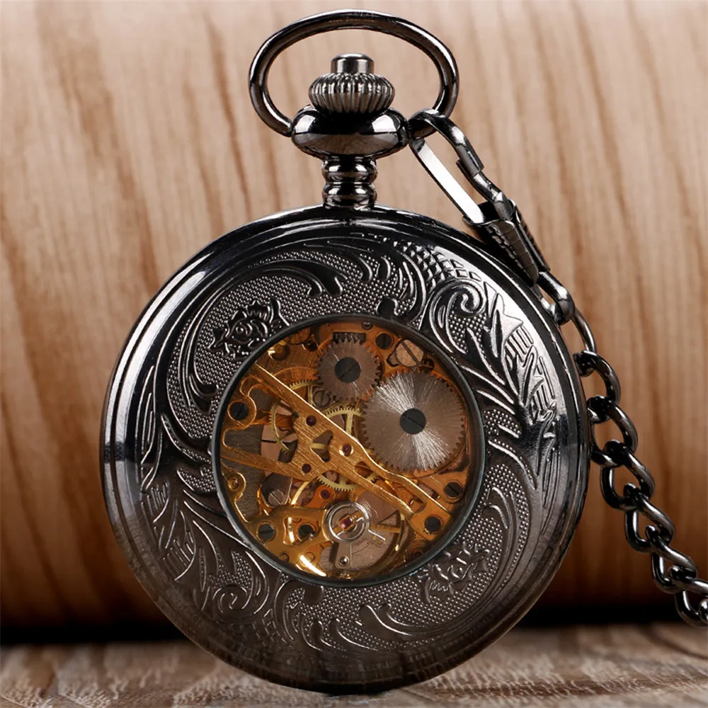 relógio de bolso mecânico numerais romanos display