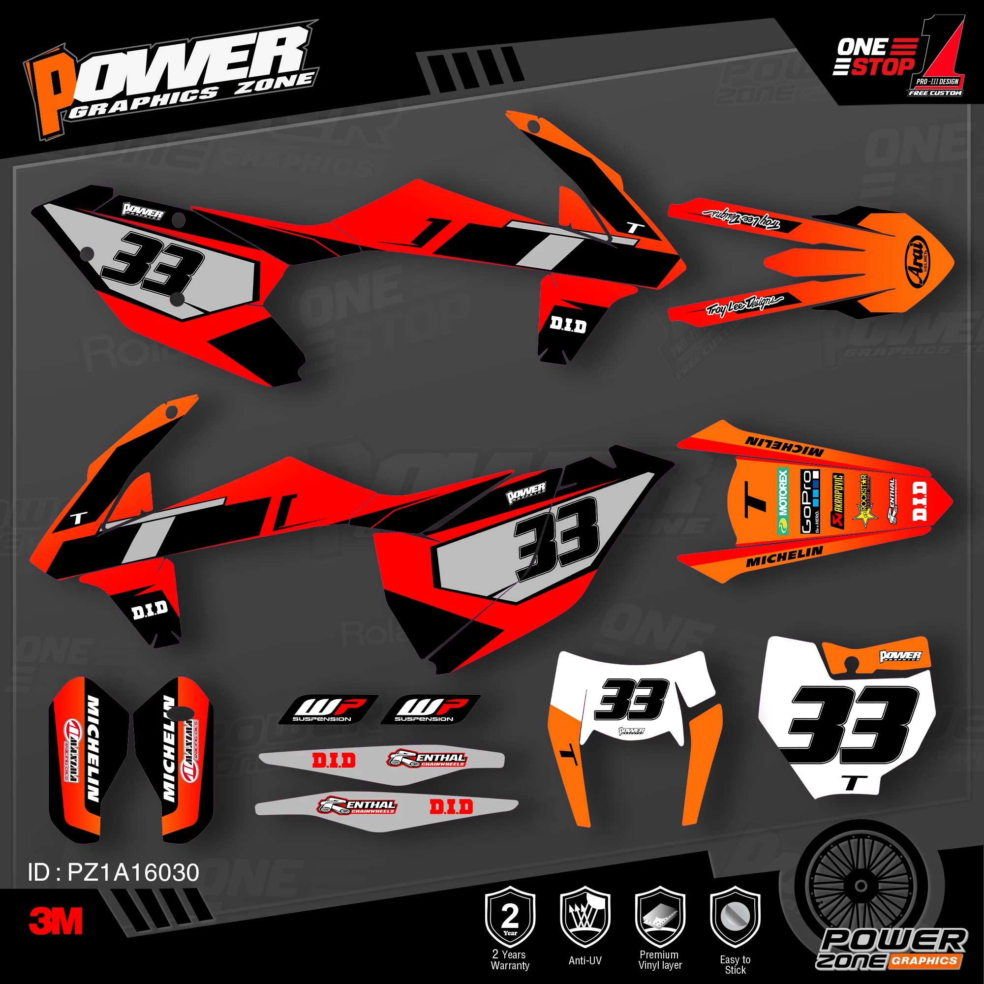 Персонализированные графические фоны PowerZone Team наклейки 3M Набор наклеек для KTM SX SXF