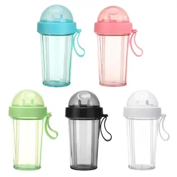 

Portable Double Straws Water Bottle Travel Outdoor Leak Proof Dual-Use Cup Support Dropshipping