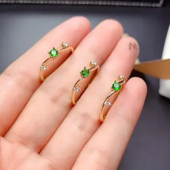 

Diopside ring Natural And Real Diopside Ring Wedding Engagement Rings for Women 925 sterling silver Ring